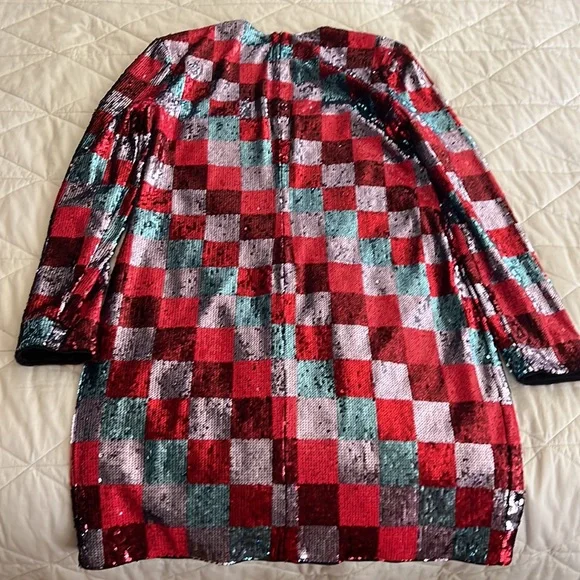 Escada Sport Deighty Checkered Sequin Dress Size 40 EU / Large USA - Picture 12 of 16